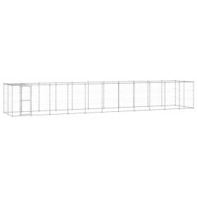 Outdoor Dog Kennel Galvanized Steel with Roof 286.5 ftÂ¬â‰¤