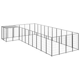 Dog Kennel Black 143.3 ftÂ¬â‰¤ Steel