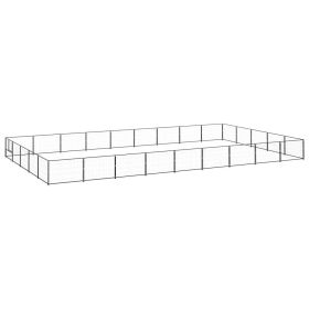 Dog Kennel Black 484.4 ftÂ¬â‰¤ Steel
