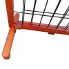 Wooden dog gate, free standing wire mesh pet expandable,MAHOGANY
