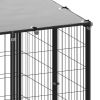 Dog Kennel Black 247.5 ftÂ¬â‰¤ Steel