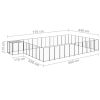 Dog Kennel Black 325.6 ftÂ¬â‰¤ Steel
