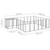 Dog Kennel Black 130.2 ftÂ¬â‰¤ Steel