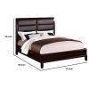 Eccentric Wooden C.King Bed With Boxed Faux Leather HB, Medium Cherry