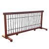 Wooden dog gate, free standing wire mesh pet expandable,MAHOGANY