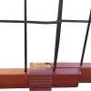 Wooden dog gate, free standing wire mesh pet expandable,MAHOGANY