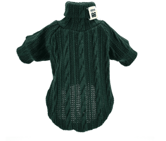 Pet Turtleneck Knitted Sweater Winter Dog Cat Keep Warm (Color: green, size: L)